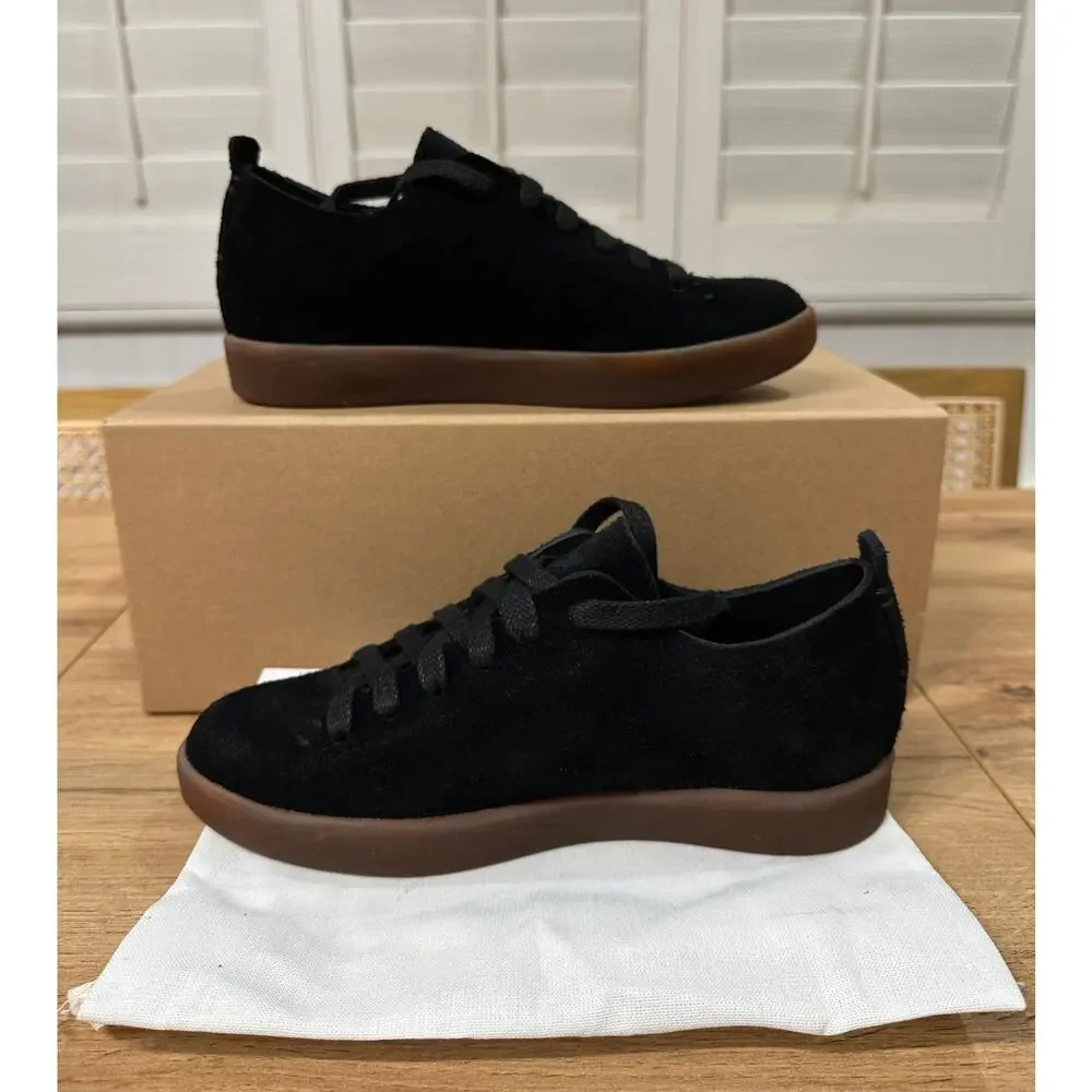 Feit Latex Low Suede Black Sneakers Unisex Size 5.5/6 US 36 EU NIB Italian